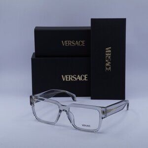 Versace VE3374U 5519 Square 55mm Eyeglasses - Transparent Light Grey